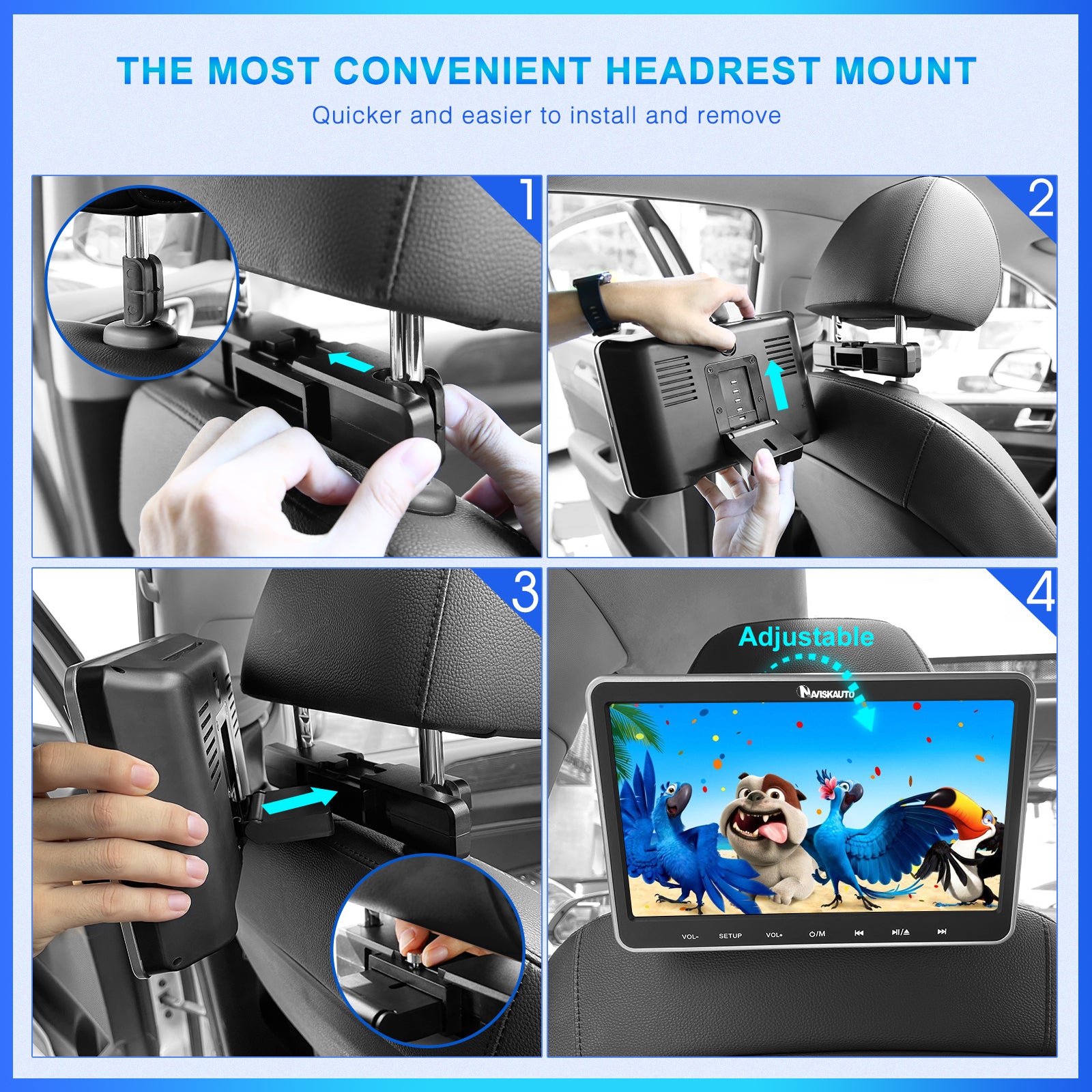 Universal Auto Kopfstütze Display Mount Monitor 10,1 Zoll Fahrzeug