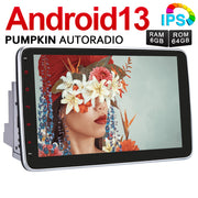 Pumpkin 2 Din 8 Core Android 13 Autoradio mit 10.1 Zoll Bildschirm, Unterstützt DAB + Carplay Android Auto (6GB+64GB)